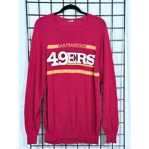 San Francisco 49ers Crewneck Knit Sweater Mens XL‎ Red Retro NFL Football